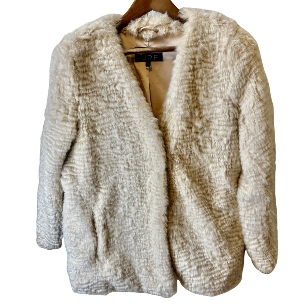 Faux Fur Women’s Teddy Jacket Cream, Medium